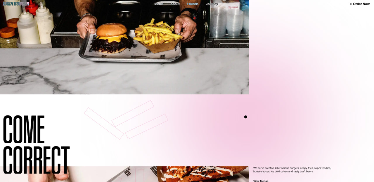 Dash Burger restaurant website